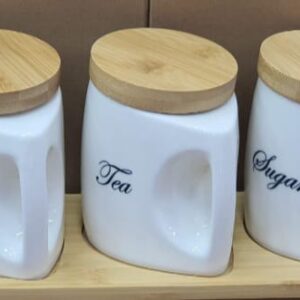 Ceramic Tea Coffee and Sugar Canister Set