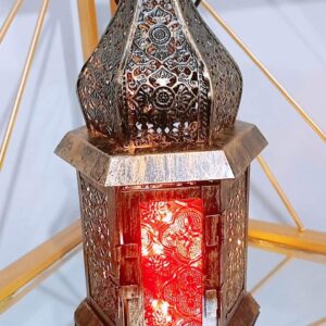 Moroccan-style metal lantern