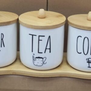 Ceramic Tea Coffee and Sugar Canister Set