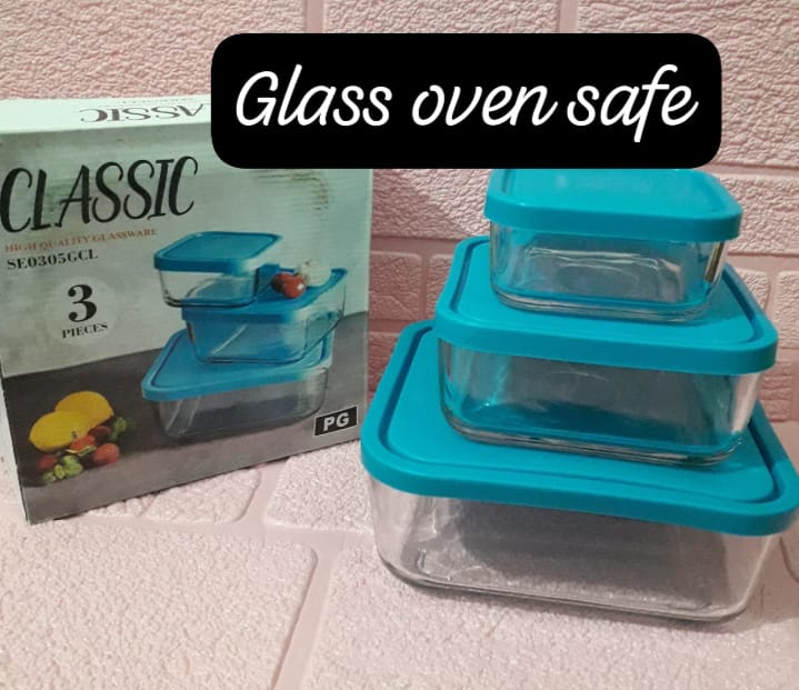 3-Piece Set of Glass Bowls & Dishes